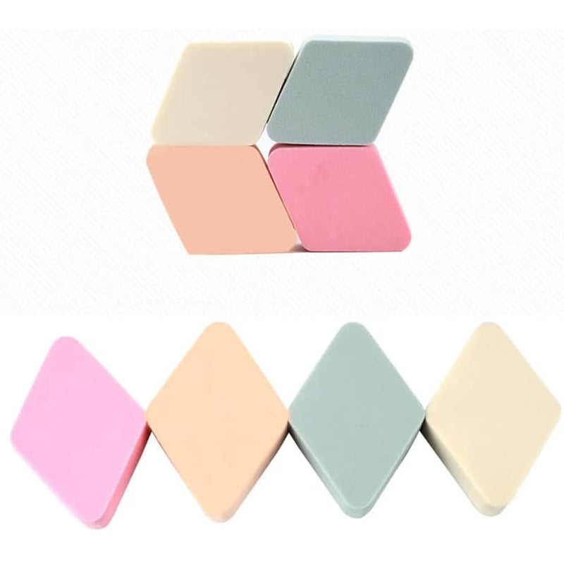 9PCS rhombus Shape Soft Powder Puff Make Up Cosmetic Facial Cleansing Exfoliating Sponge Puff-beige color - Image 1
