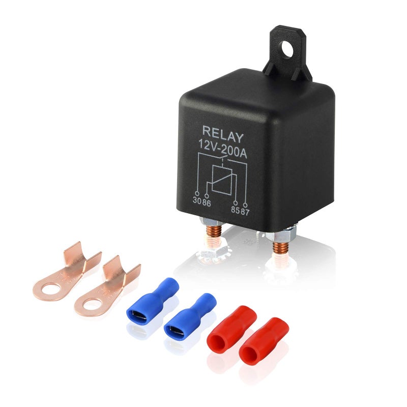 Ehdis Ehdis Split Charge Relay 12V 200A 4 Pin, Relays for Car, Truck, Motor, Boat, Car Starter Heavy Duty Split Charge ZL180 with 2 Pin Footprint and 4 Terminal - 1 Set  - Image 1