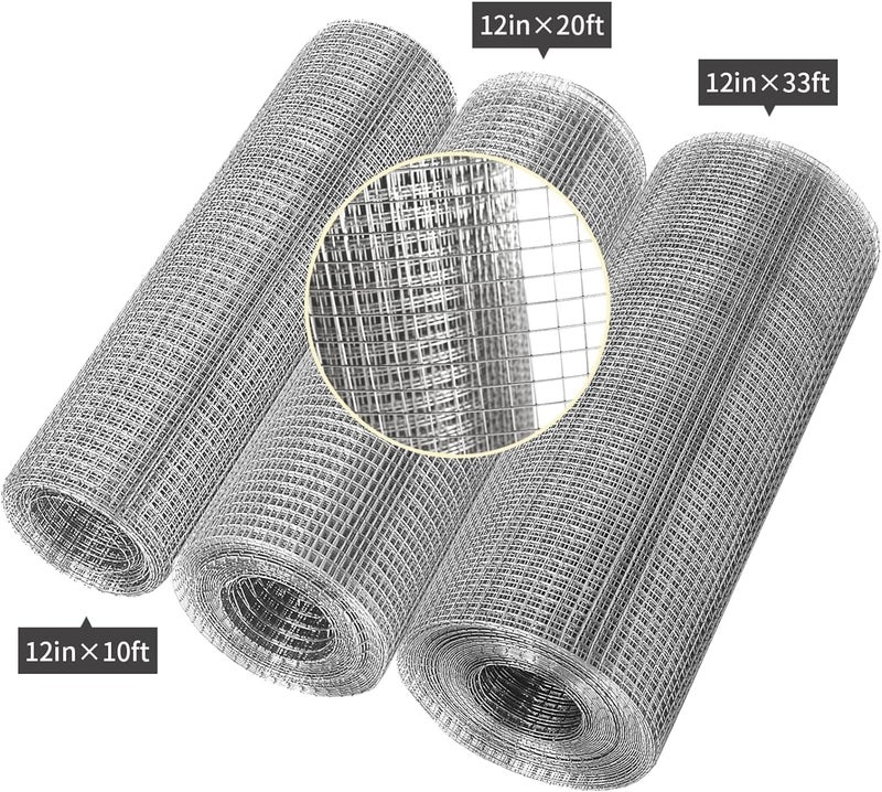 Momotata Hardware Cloth 1/4 inch 12" x 33 ft, Galvanized 23 Guage Wire Hardware Mesh, Welded Chicken Wire Fence Fencing Roll for Chicken Coop Wire, Rabbit Cage Wire, Poultry and Animal Cage Netting Screen - Image 2