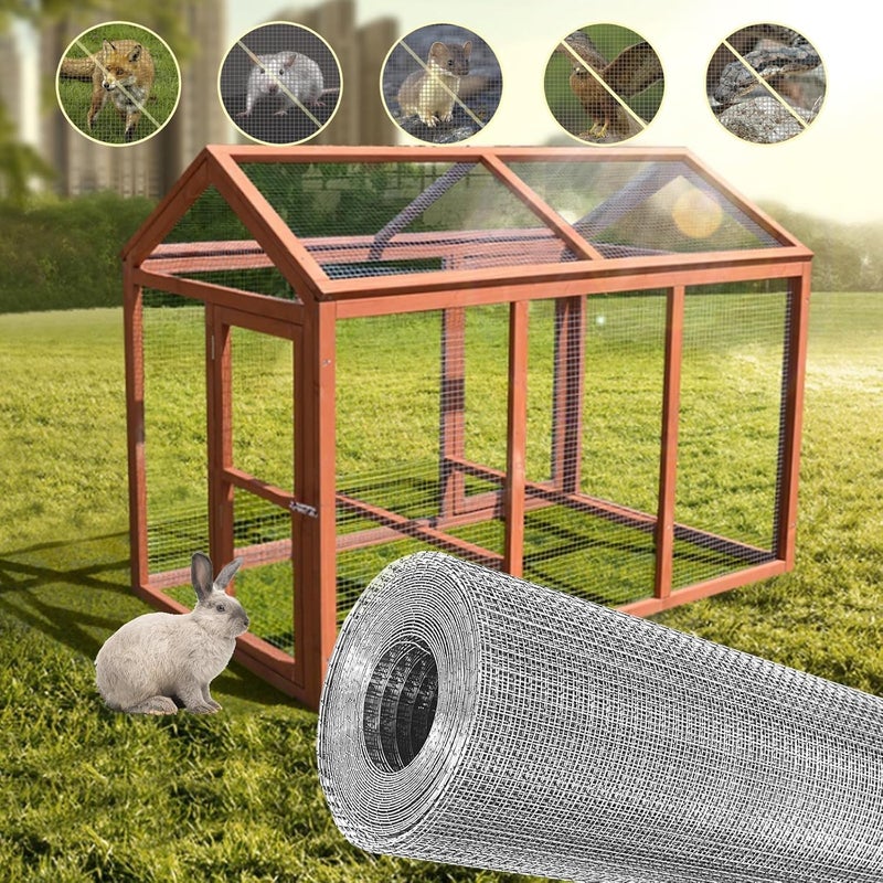 Momotata Hardware Cloth 1/4 inch 12" x 33 ft, Galvanized 23 Guage Wire Hardware Mesh, Welded Chicken Wire Fence Fencing Roll for Chicken Coop Wire, Rabbit Cage Wire, Poultry and Animal Cage Netting Screen - Image 4