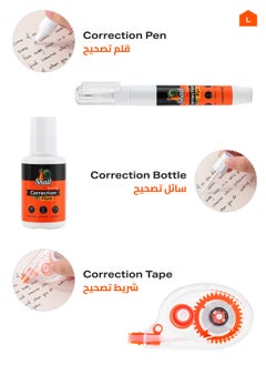 LAWAZIM Snail Multipurpose Quick Dry Correction Set - Fade-Resistant Kit with Precision Correction Pen, Bottle, and Tape for Office, School, Writing, Error Fixing, Revision, and Crafting  - Image 3