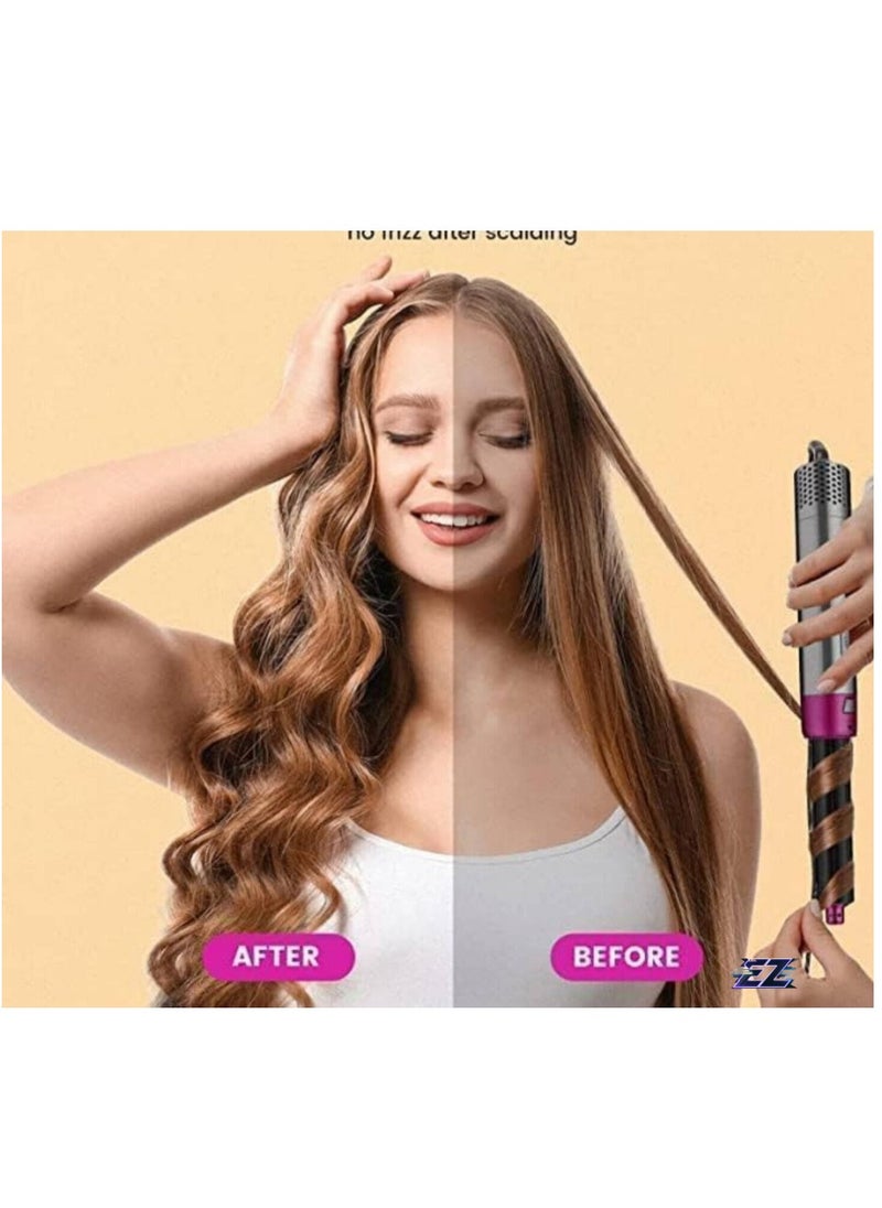 ELTRAZONE - original Hair Styler Brush 5 in 1 Hot Air Volumizing Hair Styling Kit High Performance Brush Hair Dryer Hair Curler Brush For Ladies Effortless Styling  Purple - Image 1