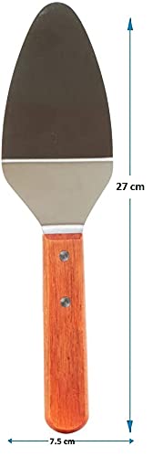 P-Plus International Pie Server with Wood Handle, 6" Stainless Steel Blade Cake Server/Pizza Server (Pack of 2) - Image 2