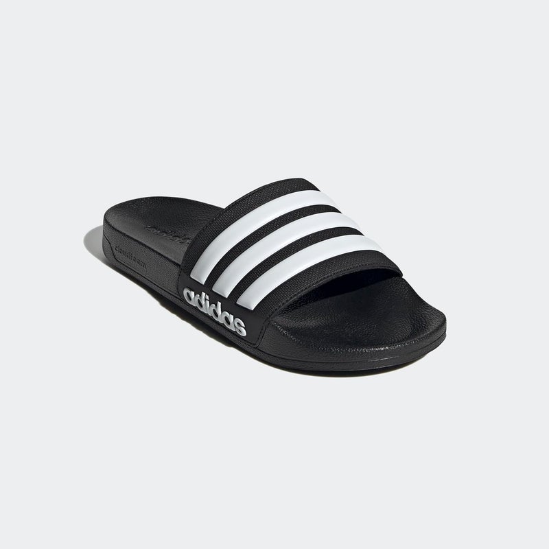 Adidas أديداس شريحة استحمام للبالغين غير محددة الجنس - أسود أساسي/أبيض فورتور - Image 5