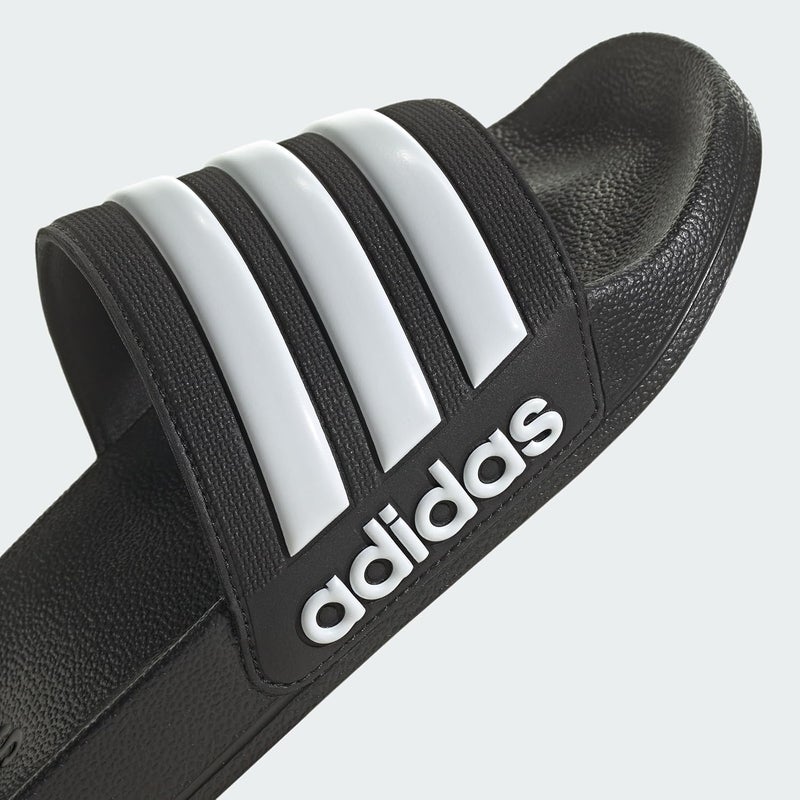 Adidas أديداس شريحة استحمام للبالغين غير محددة الجنس - أسود أساسي/أبيض فورتور - Image 4