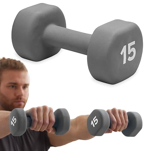 Gaiam أوزان اليد من جايام (تباع بشكل فردي) - دمبل مغطى بالنيوبرين للتمارين الرياضية واللياقة البدنية لتمارين الصالة الرياضية المنزلية وتدريب القوة - أوزان حرة للنساء والرجال (5 رطل، برتقالي) - Image 1
