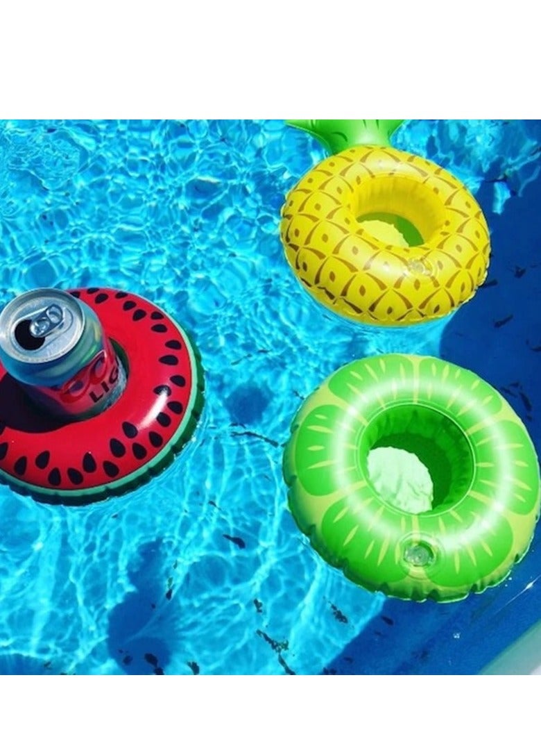 Loquat Pineapple Printed Inflatable Swimming Pool Portable Cup Holder With Pump - Image 3