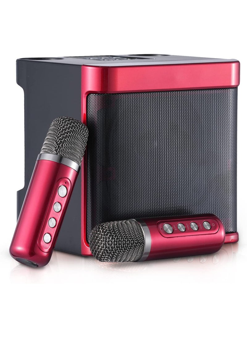 Karaoke Speaker Machine with 2 Wireless Microphones Portable Bluetooth with Echo and Vocal Cut - Image 2