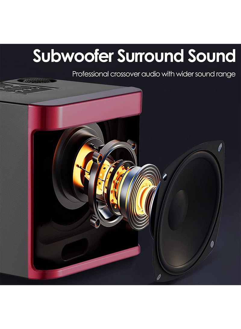 Karaoke Speaker Machine with 2 Wireless Microphones Portable Bluetooth with Echo and Vocal Cut - Image 3