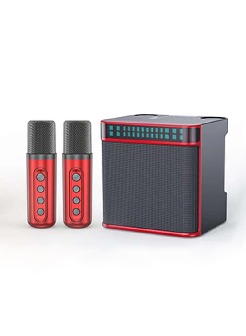 Karaoke Speaker Machine with 2 Wireless Microphones Portable Bluetooth with Echo and Vocal Cut - Image 1
