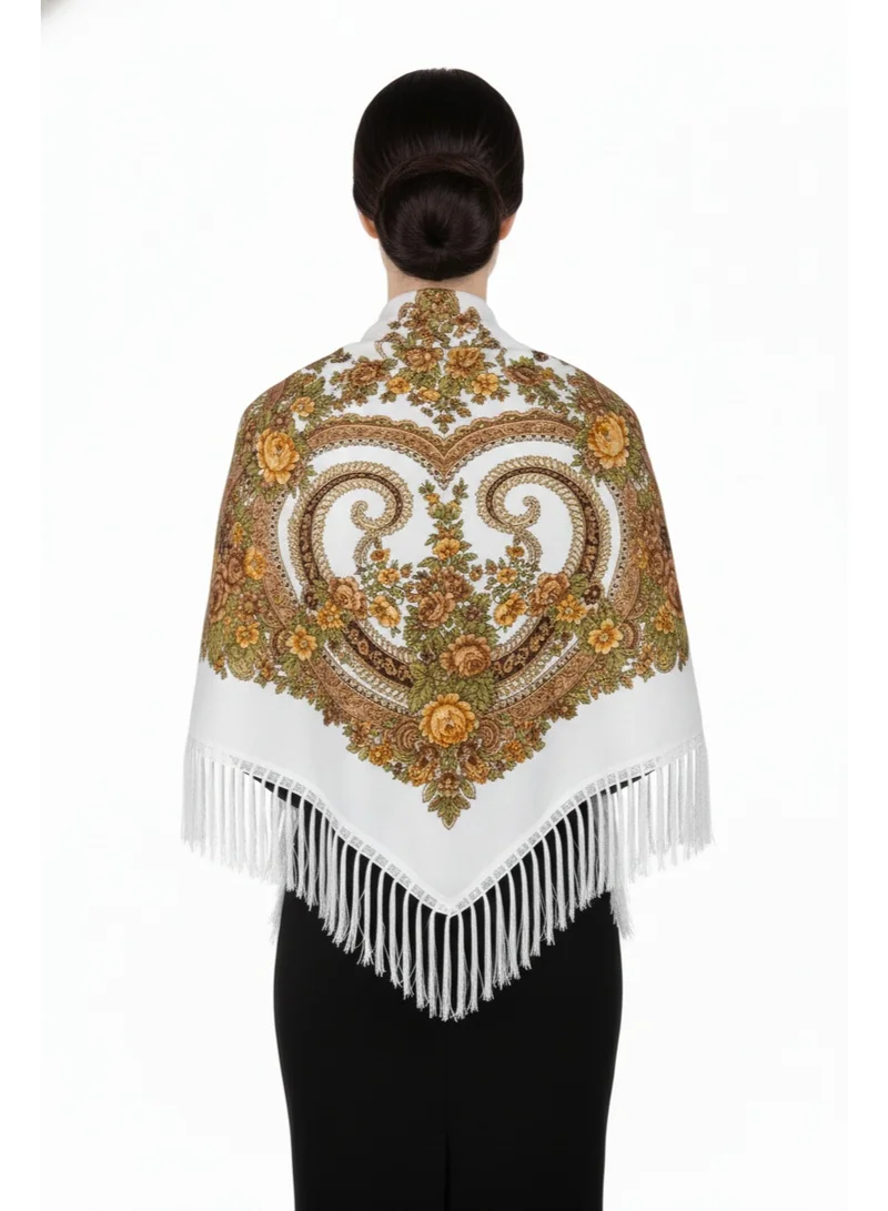 D'Daniela Diana Women's Eastern European Cotton Tassel Shawl