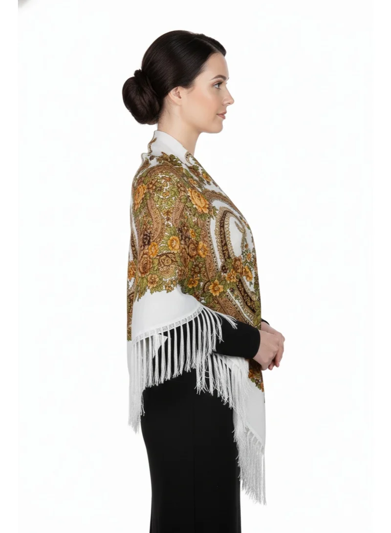 D'Daniela Diana Women's Eastern European Cotton Tassel Shawl