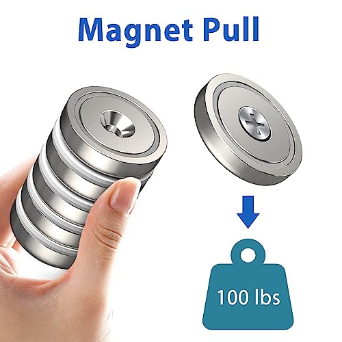 GREATMAG Neodymium Round Base Cup Magnets with Heavy Duty Countersunk Hole, 110 lbs Strong Rare Earth Magnets with Screws for Refrigerator, Office, DIY, Craft, 1.26 Inch x 0.2 inch, Pack of 10 - Image 5