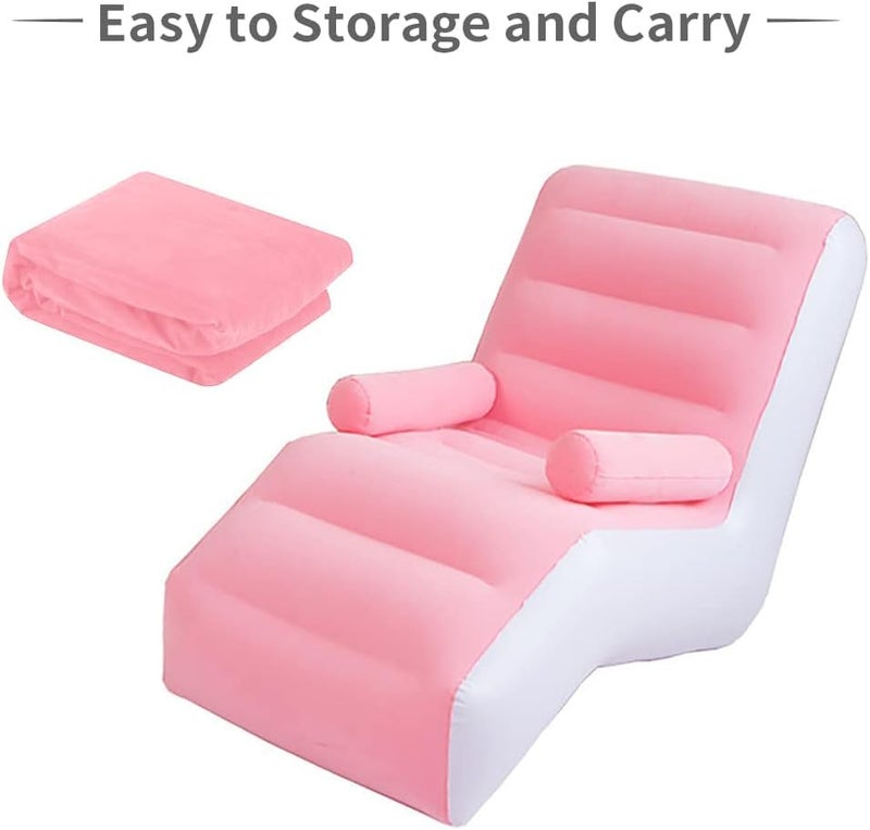 DIVINE PVC Inflatable Recliner Sofa for Ultimate Relaxation Inflatable Lounge Chair with Footstool, Durable Material, Lightweight & Portable, Ideal for Home, Office (Black-5) - Image 4