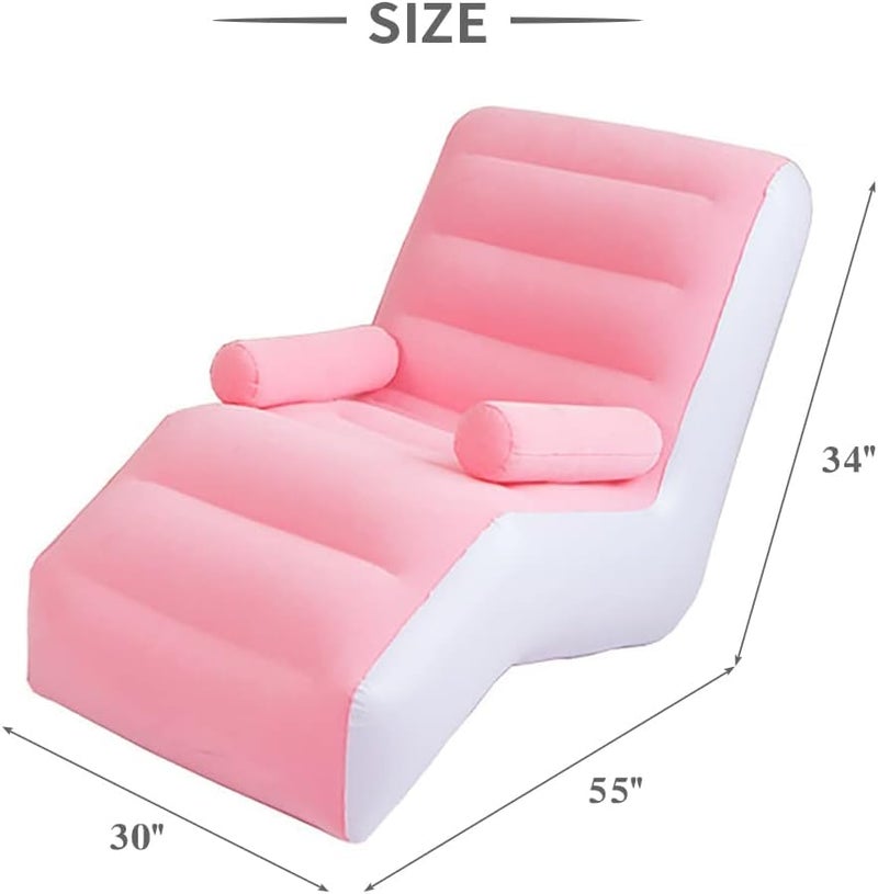 DIVINE PVC Inflatable Recliner Sofa for Ultimate Relaxation Inflatable Lounge Chair with Footstool, Durable Material, Lightweight & Portable, Ideal for Home, Office (Black-5) - Image 3