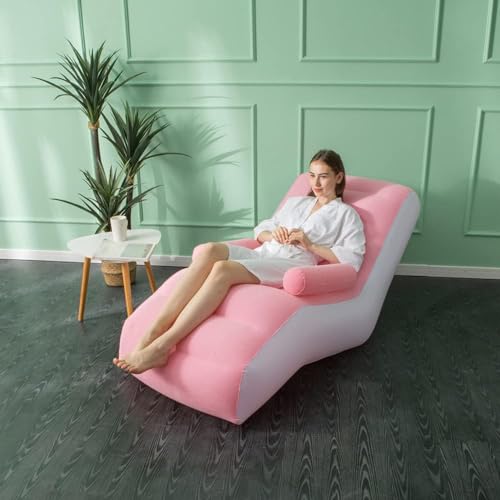 DIVINE PVC Inflatable Recliner Sofa for Ultimate Relaxation Inflatable Lounge Chair with Footstool, Durable Material, Lightweight & Portable, Ideal for Home, Office (Black-5) - Image 5