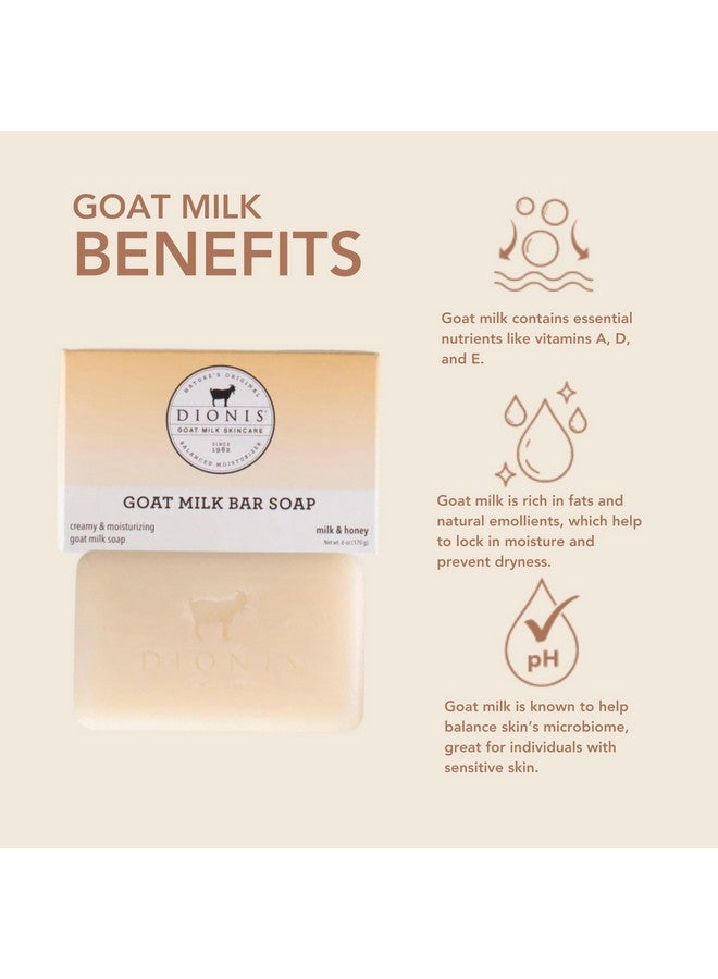 ديونيس صابون ديونيس للعناية بالبشرة بحليب الماعز 6 أونصة برائحة الحليب والعسل لليدين والجسم - يرطب ويستعيد نضارة البشرة، مناسب لجميع أنواع البشرة، غير دهني، لا يترك أي بقايا - خالٍ من القسوة، صنع في الولايات المتحدة الأمريكية - تركيبة خالية من البارابين - Image 2
