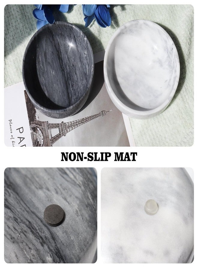 Neeenn 5.9" Natural White Marble Decorative Bowl with Non-Slip Base - Heavy Duty Modern Key Holder, Wedding Candy Dish, Office Desk Organizer for Contemporary Home Decor - Image 5