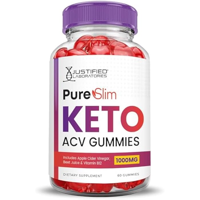 Justified Laboratories Pure Slim Keto ACV Gummies Advanced Formula 1000MG PureSlim Keto Gummies Apple Cider Vinegar Formulated with Pomegranate Beet Juice Powder B12 Vegan Non GMO 60 Gummys - Image 4