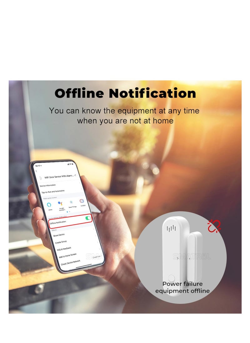 SYOSI - Smart Home Security System, Window Alarm Sensors, Door Alarms for Kids Safety, Freezer Refrigerator Door Alarm System, Apartment Security System, WiFi Freezer Alarm, Motion Door Chime Sensor - Image 1