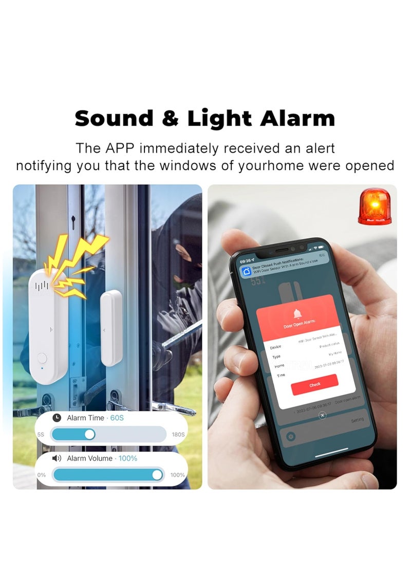 SYOSI - Smart Home Security System, Window Alarm Sensors, Door Alarms for Kids Safety, Freezer Refrigerator Door Alarm System, Apartment Security System, WiFi Freezer Alarm, Motion Door Chime Sensor - Image 1