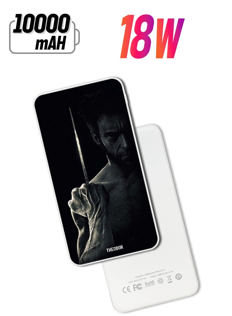 Theodor 10,000 mAh Super Fast Charging Ultra Compact Power Bank with Quick Charge & Power Delivery, Portable Charger For iPhone and Android Logan - Image 1