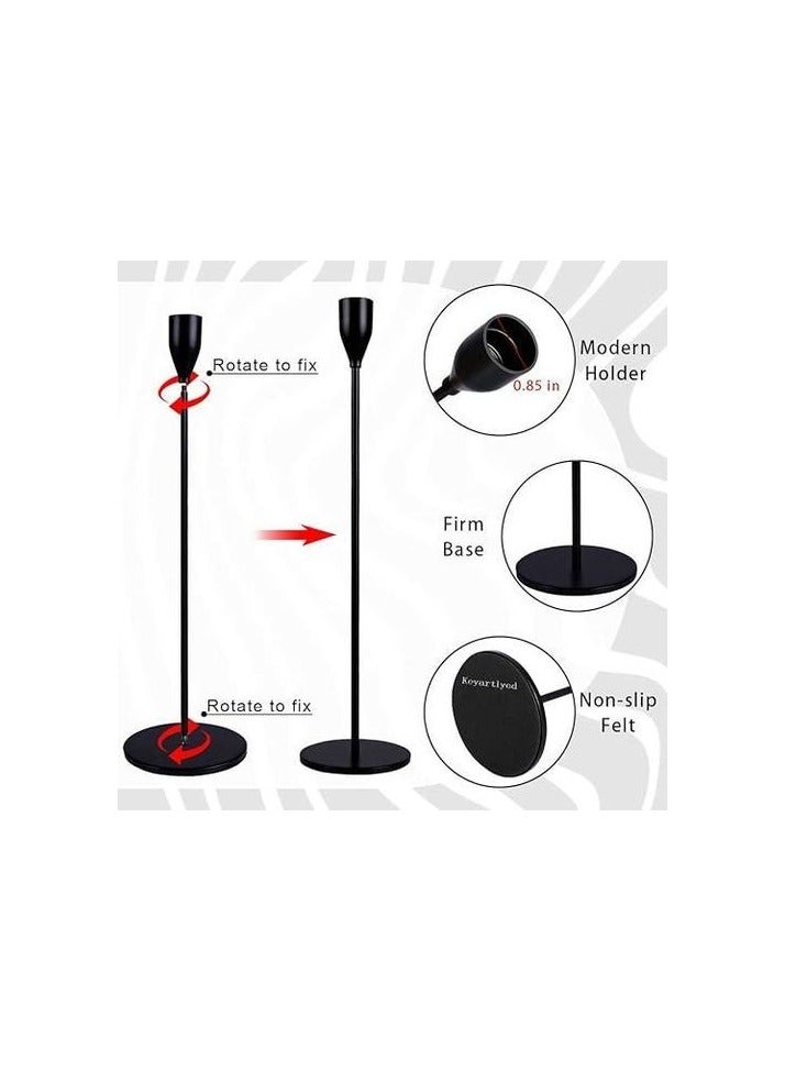Candle Holder Set of 3 (Black, Matte Metal) - Image 2