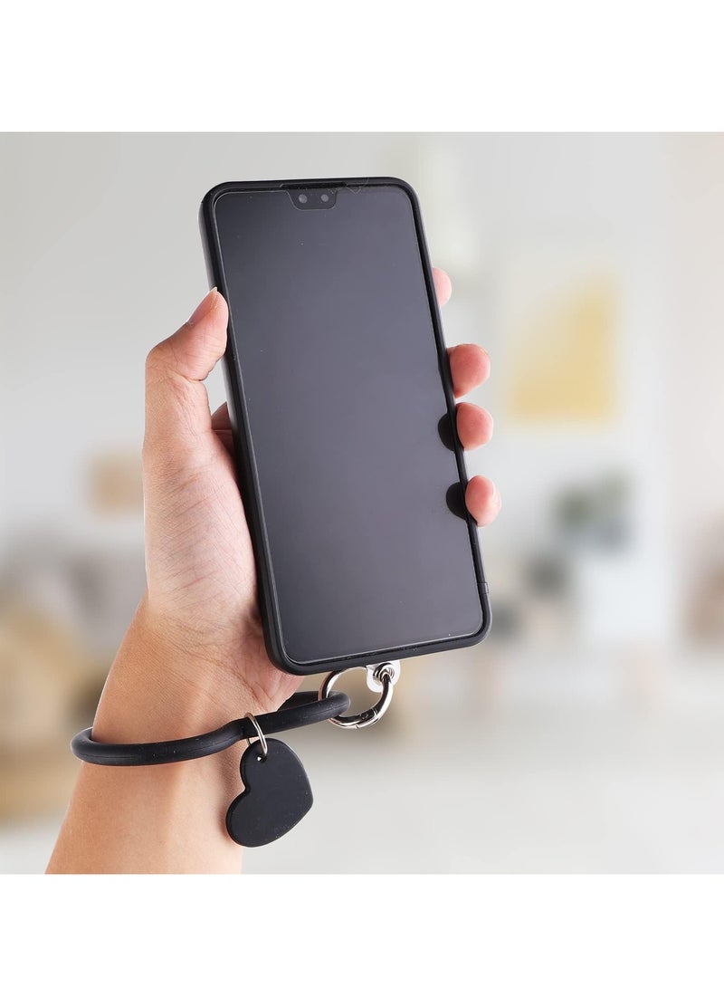 Heart Loop Phone Lanyard with Key Chain Holder, Versatile & Comfortable Smartphone Wrist Strap, Ideal for Outdoor Activities, Compatible with Most Smartphones, 4packs Back Patch Included - Image 2