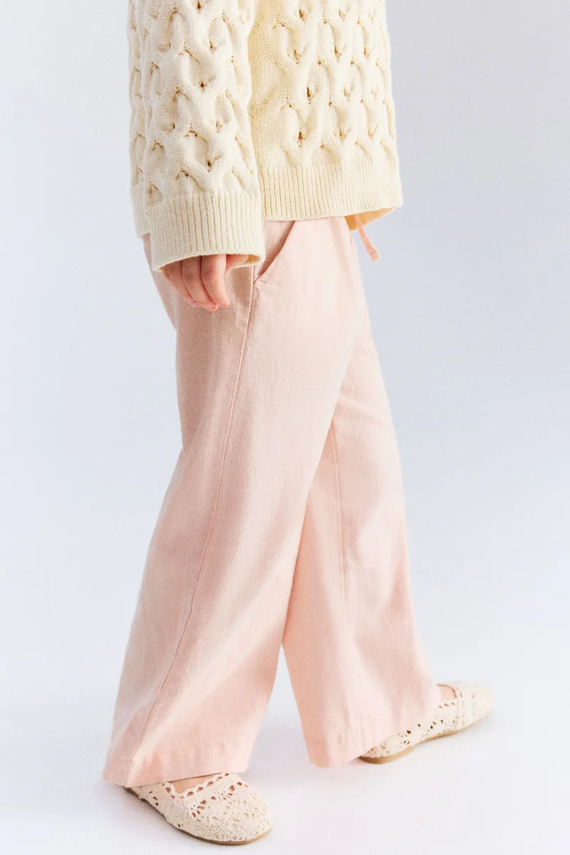 اتش اند ام بنطلون من مزيج الكتان