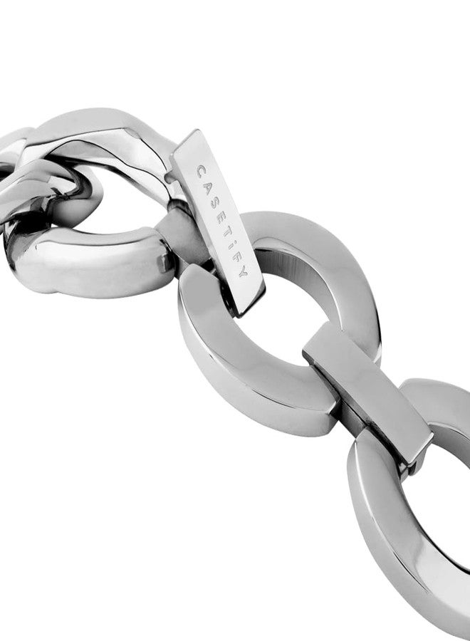 CASETiFY Chain Bracelet Watch Band [Premium Stainless Steel] Compatible with Apple Watch Series 1-10, SE - 38/40/41/42mm - Silver - Image 4