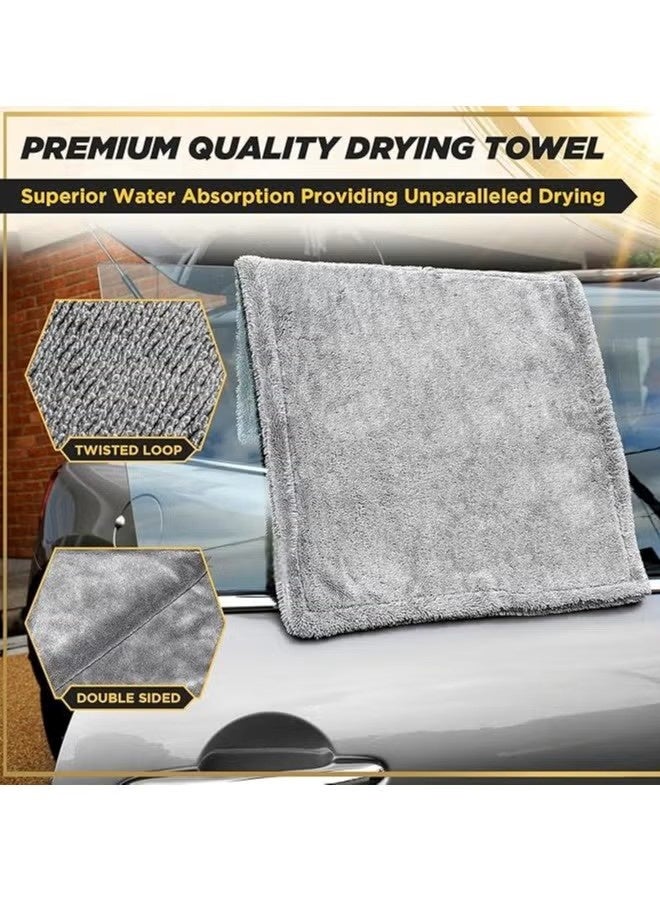 【Premium Car Care】1400 GSM Car Microfiber Towel cleaning Twisted loop large 40x60 cm, 20x30 cm，premium car microfibre drying detailing cloth Super Absorbent Lint free No streaks no Scratches soft on all surfaces effortless,2 Pcs set - Image 3
