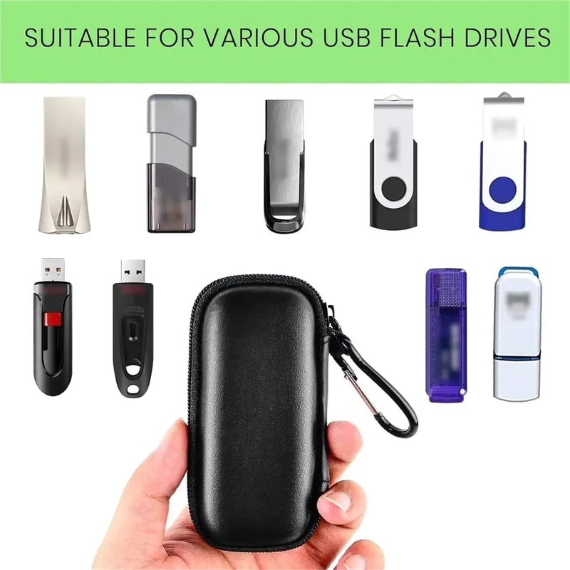3pcs USB Flash Drives Case Compatible with SanDisk/Samsung/PNY Drive, Memory Stick Thumb Data Storage Bag Black - Image 3