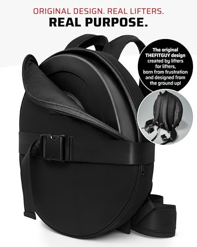 THEFITGUY Weighted Backpack for Gym Weight Plate for Pushups Calf Raises Squats Wear on Back or Front Fits Up to 175 Diameter 25 Thick Plate Padded Straps Secure Buckles For Home Gym - Image 3