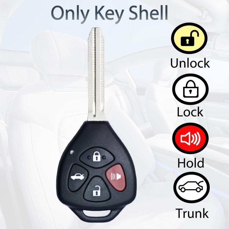 SUPALAND Key Fob Shell Case Replacement Fits for Toyota Camry Corolla Venza Avalon 2007 2008 2009 2010 2011 2012 2013 Keyless Entry Remote Control 4 Button Pad Key Cover - Image 5