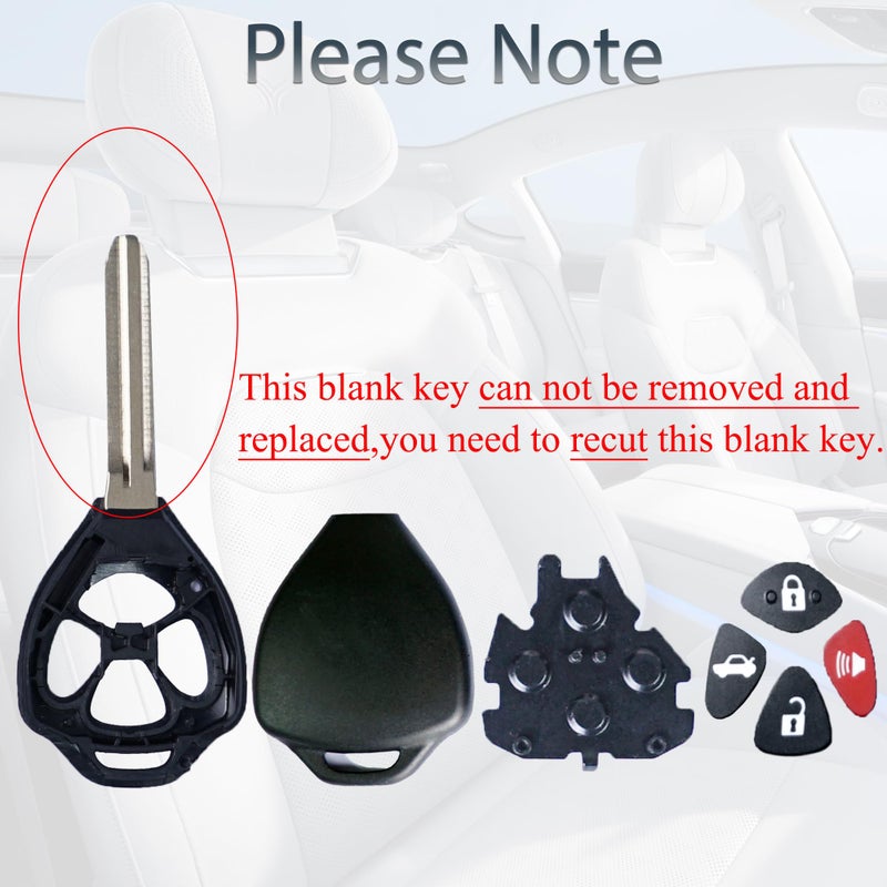 SUPALAND Key Fob Shell Case Replacement Fits for Toyota Camry Corolla Venza Avalon 2007 2008 2009 2010 2011 2012 2013 Keyless Entry Remote Control 4 Button Pad Key Cover - Image 2