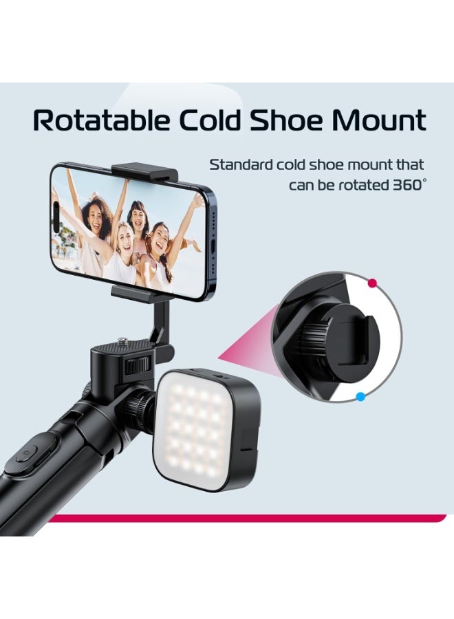 ULANZI MT-70 Extendable Tripod, 63" Selfie Stick Vlog Tripod Stand with 2 Phone Clips as Teleprompter, 360° Rotate Camera Holder for iPhone, Sony, Canon, DJI Osmo Nano, Lightweight for Travel - Image 2