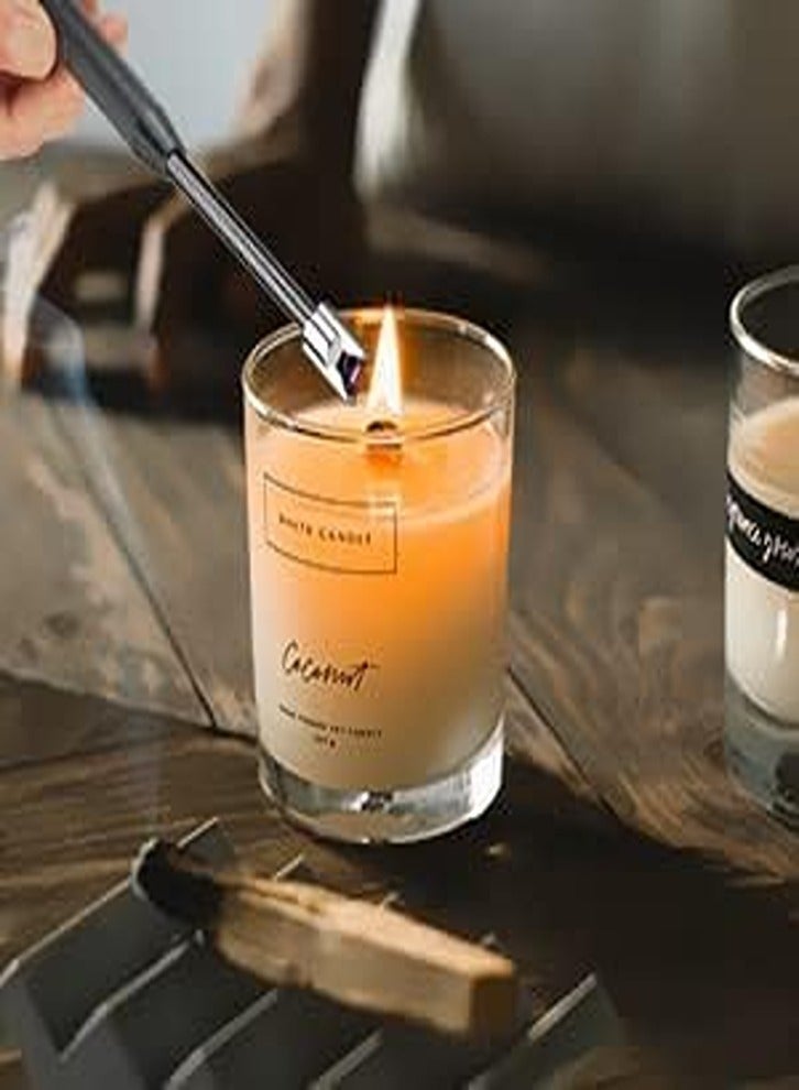 Candle Lighter with USB Charging Windproof Flameless LED Battery Display Safety Switch 360° Rotation for Aromatherapy Candles BBQ Camping (Red, Black, Pink, Silver) 1 Pack - Image 2