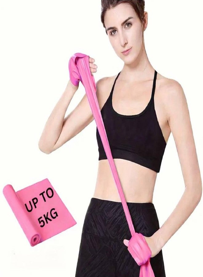 Shopeleven Resistance Band for Workout Up to 5 KG | Durable Latex Exercise Band | Gym Rubber Band for Strength Training, Yoga & Home Workout | Flexible Fitness Band for Men & Women (Pink) - Image 1