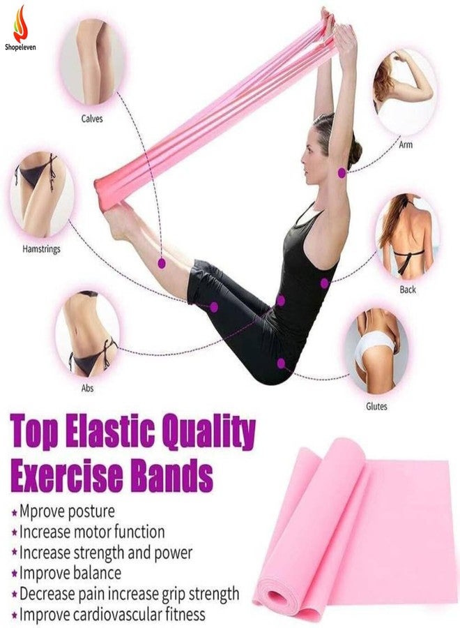 Shopeleven Resistance Band for Workout Up to 5 KG | Durable Latex Exercise Band | Gym Rubber Band for Strength Training, Yoga & Home Workout | Flexible Fitness Band for Men & Women (Pink) - Image 3