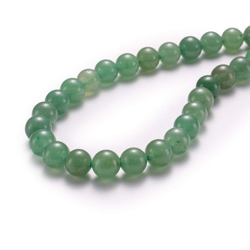 BEADIA Natural Green Aventurine Jade Stone Round Loose Semi Gemstone Beads for Jewelry Making 8MM 44PCS