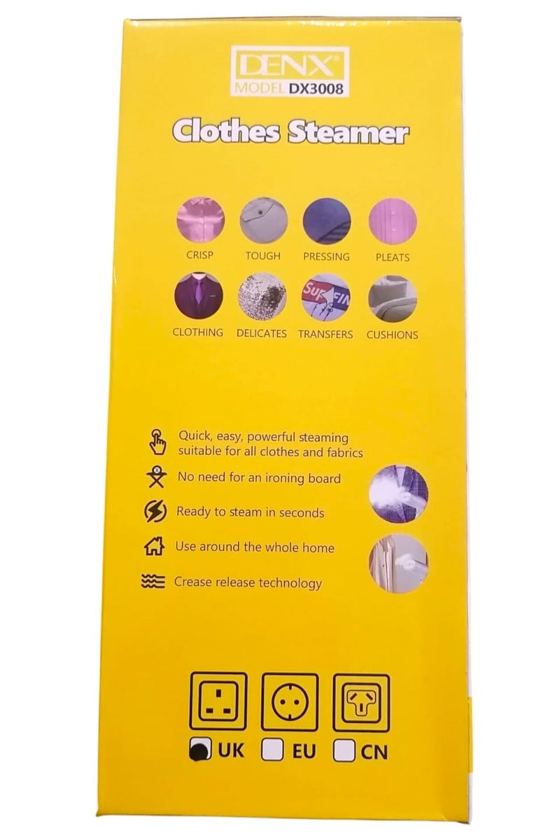 Denx Steam Iron Portable Handheld Steamer - 1800W Continuous Steam - 350ML Detachable Water Tank - 30s Fast Heat-up & Auto-Off - Image 4