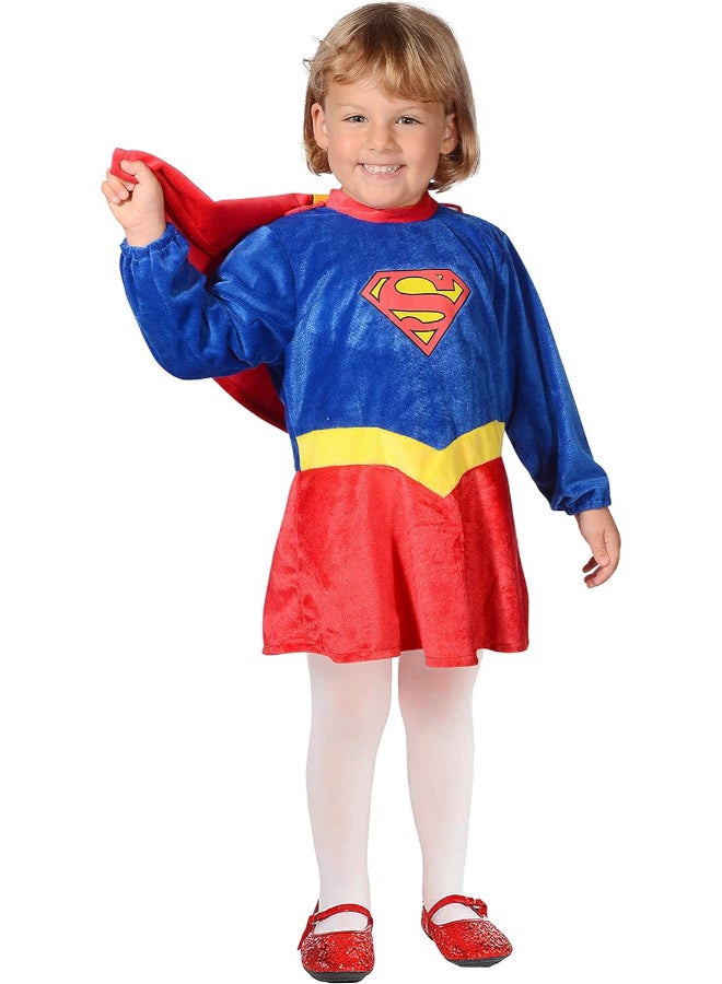 Ciao Supergirl Baby Costume 1- 2 years – Official DC Comics Dress & Cape | Infant Superhero Outfit for Girls | Cute Baby Cosplay & Halloween Costume | Supergirl Dress Up for Toddlers - Image 1