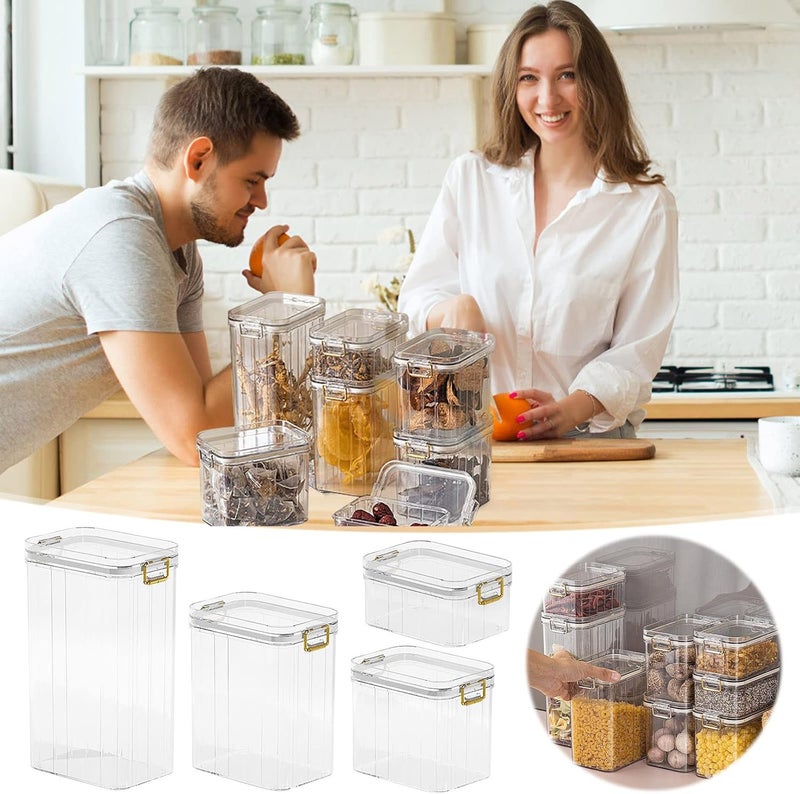 كلاراكو حاويات تخزين طعام محكمة الإغلاق من كلاركو، منظمات ووحدات تخزين، حاويات تخزين طعام كبيرة، حاويات تخزين مطبخ بلاستيكية خالية من مادة BPA للسكر والدقيق ولوازم الخبز (450 مل) - Image 4