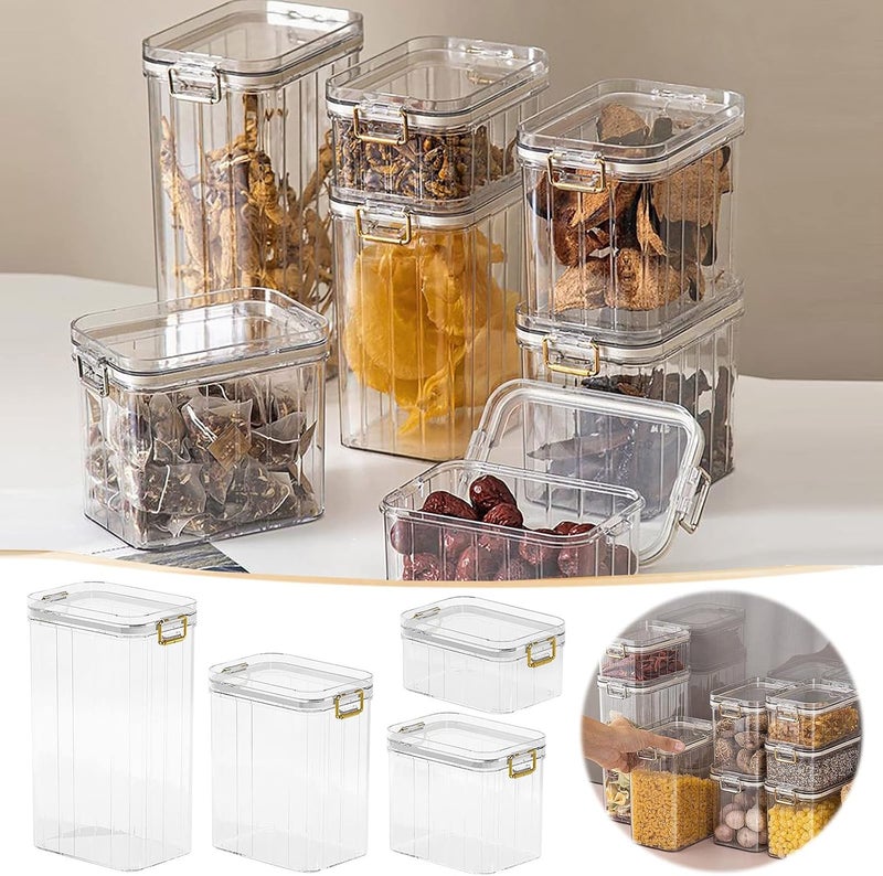 كلاراكو حاويات تخزين طعام محكمة الإغلاق من كلاركو، منظمات ووحدات تخزين، حاويات تخزين طعام كبيرة، حاويات تخزين مطبخ بلاستيكية خالية من مادة BPA للسكر والدقيق ولوازم الخبز (450 مل) - Image 1