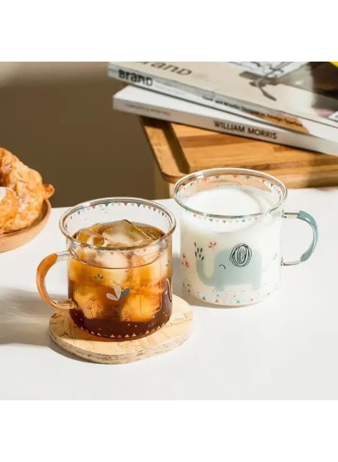 1 Piece Clear Glass Mug Christmas Gift Coffee Tea Cup 360ml - Image 1