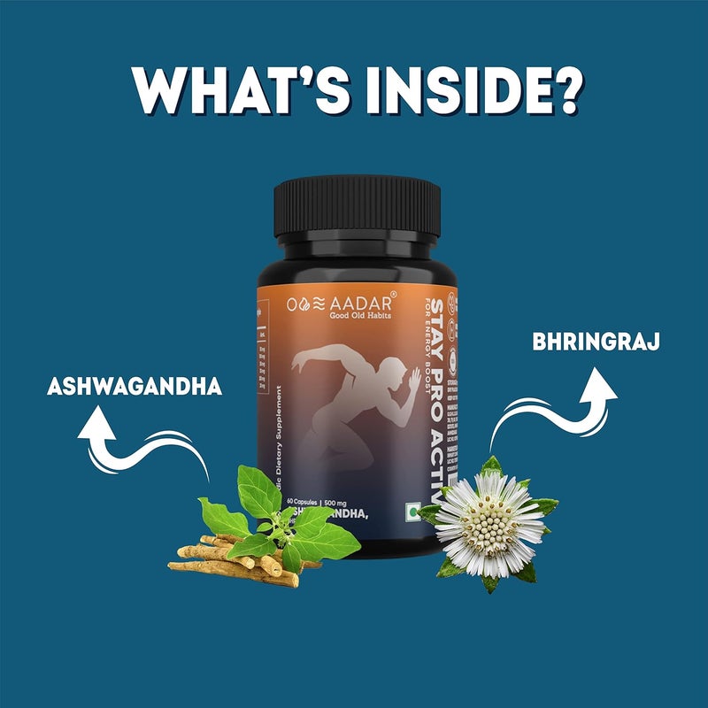AADAR Stay Pro Active Capsule Energy Booster (60 Capsules) - Image 3