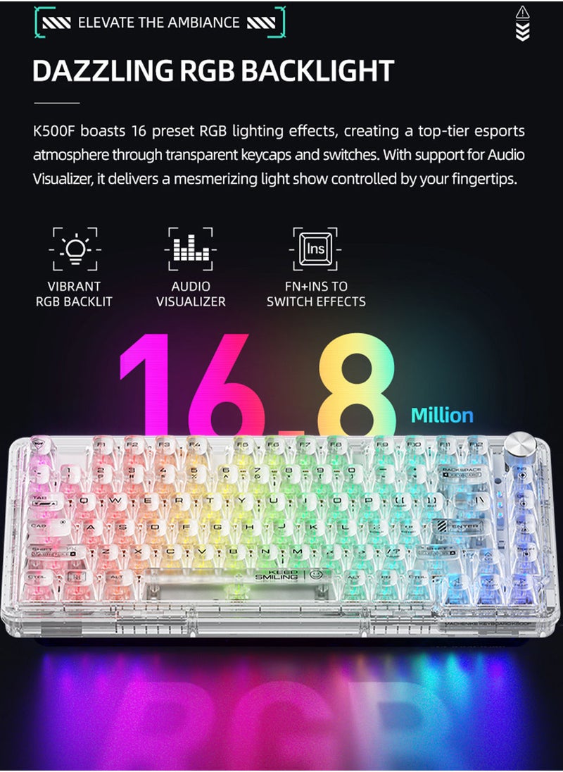 MACHENIKE - K500F Mechanical Keyboard Wired Mode 81 Keys Gaming Keyboard Gasket Mount 75% Compact TKL Layout RGB Backlit - Image 1
