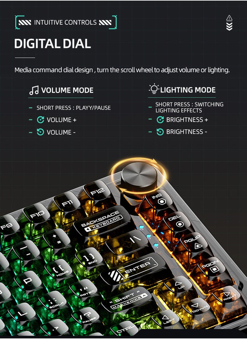 MACHENIKE - K500F Mechanical Keyboard Wired Mode 81 Keys Gaming Keyboard Gasket Mount 75% Compact TKL Layout RGB Backlit - Image 1