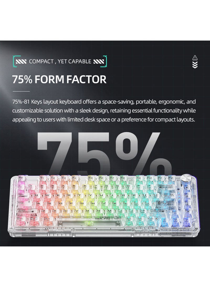 MACHENIKE - K500F Mechanical Keyboard Wired Mode 81 Keys Gaming Keyboard Gasket Mount 75% Compact TKL Layout RGB Backlit - Image 1