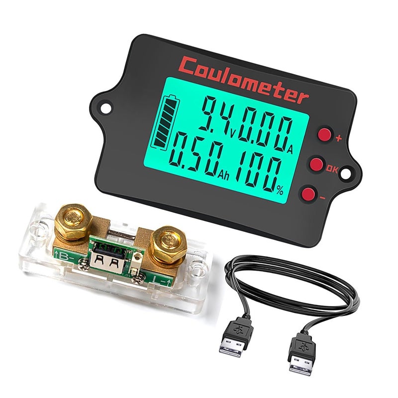 عداد الطاقة الرقمي 100 أمبير أميتر فولتميتر بشاشة LCD مع كابل بيانات بطول 3 أمتار - Image 1